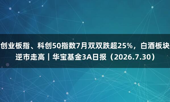 创业板指、科创50指数7月双双跌超25%，白酒板块逆市走高｜华宝基金3A日报（2026.7.30）